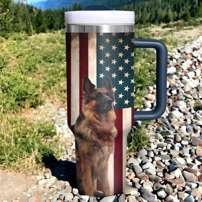 American Shepherd Dog Custom Stanley Quencher 40Oz Stainless Steel Tumbler With Handle