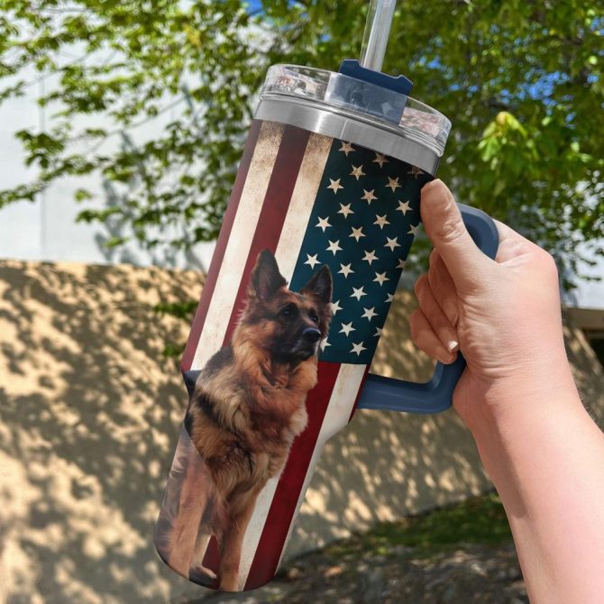 American Shepherd Dog Custom Stanley Quencher 40Oz Stainless Steel Tumbler With Handle - Image 2