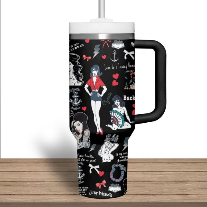 Amy Winehouse Music Custom Stanley Quencher 40Oz Stainless Steel Tumbler - Image 6