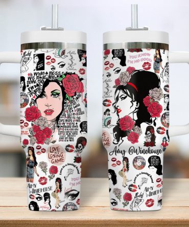 Amy Winehouse Music Custom Stanley Quencher 40Oz Stainless Steel Tumbler