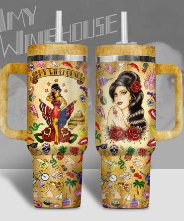 Amy Winehouse Music Custom Stanley Quencher 40Oz Stainless Steel Tumbler