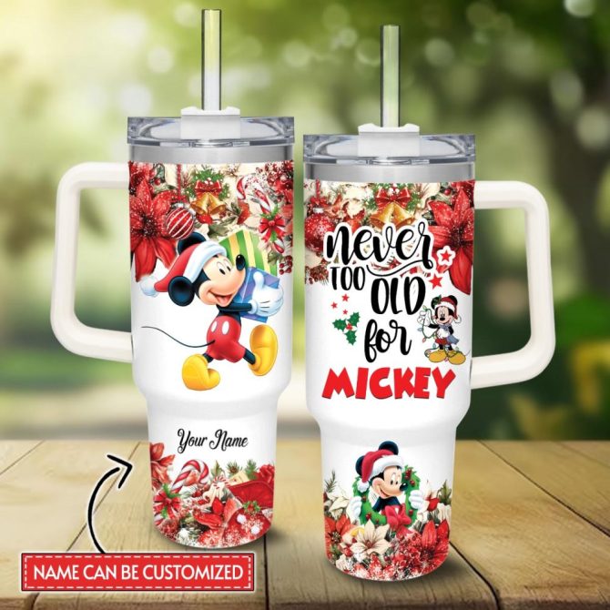 And Minnie Mickey Mouse And Friends Cartoon Custom Stanley Quencher 40Oz Stainless Steel Tumbler With Handle