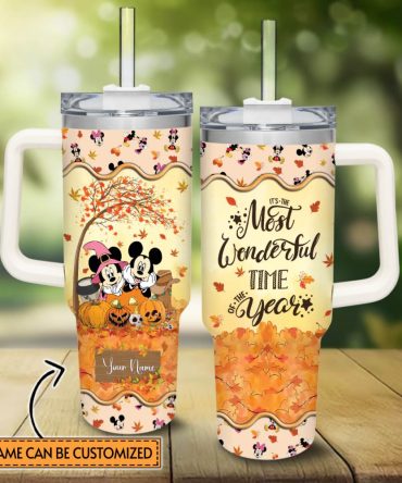 And Minnie Mickey Mouse And Friends Cartoon Custom Stanley Quencher 40Oz Stainless Steel Tumbler With Handle
