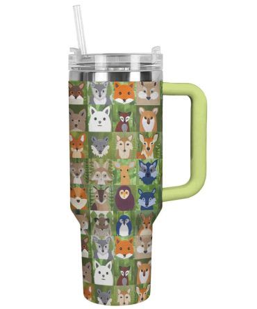 Animal Custom Stanley Quencher 40Oz Stainless Steel Tumbler With Handle