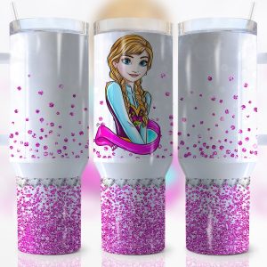 Anna Frozen Disney Cartoon Custom Stanley Quencher 40Oz Stainless Steel Tumbler With Handle