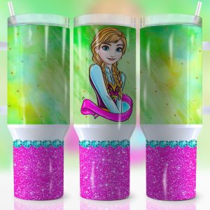 Anna Frozen Disney Cartoon Custom Stanley Quencher 40Oz Stainless Steel Tumbler With Handle