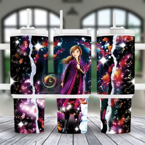 Anna Frozen Disney Cartoon Custom Stanley Quencher 40Oz Stainless Steel Tumbler With Handle