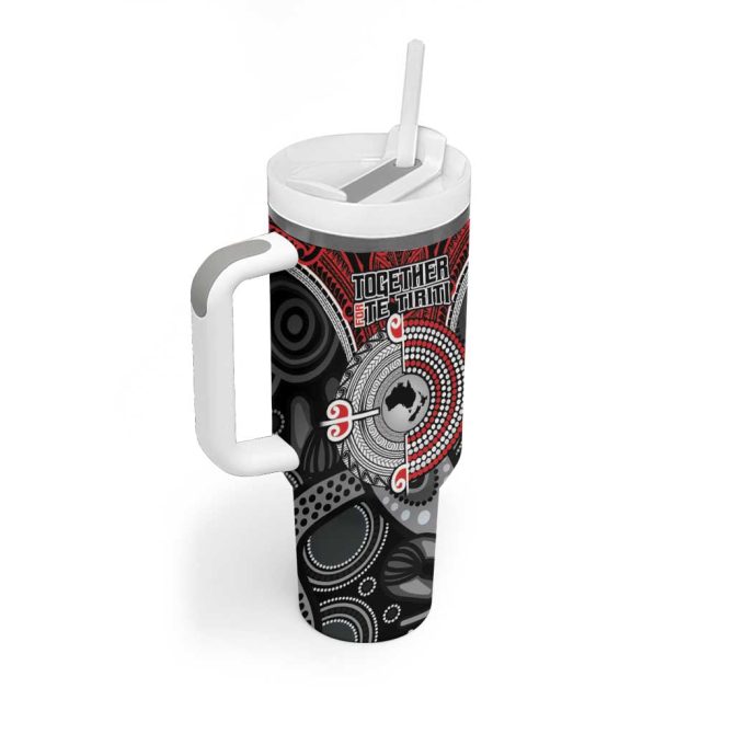 Aotearoa And Australia New Zealand Honour The Treaty Ake!Ake!Ake! Custom Stanley Quencher 40Oz Stainless Steel Tumbler With Handle - Image 2