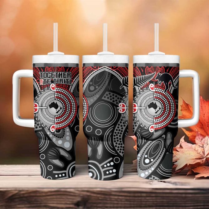 Aotearoa And Australia New Zealand Honour The Treaty Ake!Ake!Ake! Custom Stanley Quencher 40Oz Stainless Steel Tumbler With Handle - Image 4