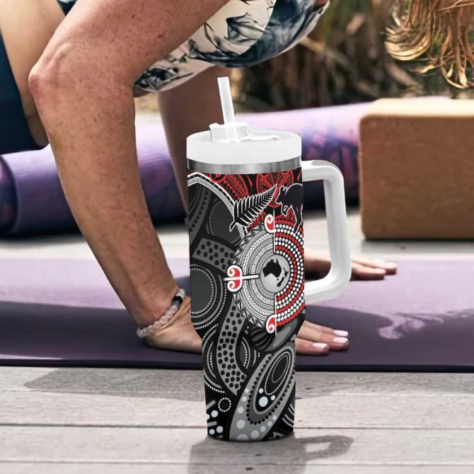 Aotearoa And Australia New Zealand Honour The Treaty Ake!Ake!Ake! Custom Stanley Quencher 40Oz Stainless Steel Tumbler With Handle - Image 6