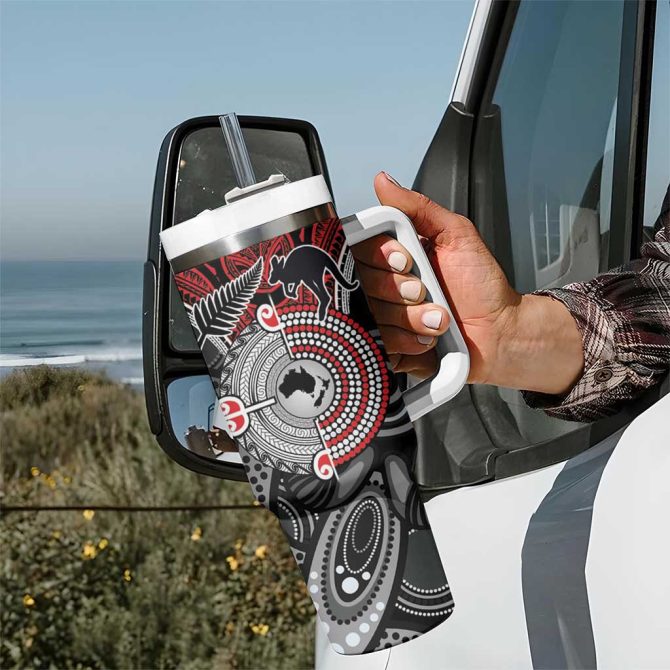 Aotearoa And Australia New Zealand Honour The Treaty Ake!Ake!Ake! Custom Stanley Quencher 40Oz Stainless Steel Tumbler With Handle - Image 7