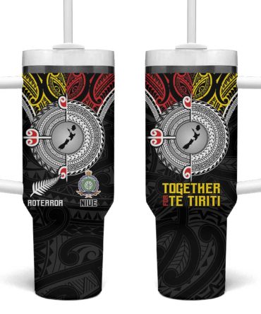 Aotearoa And Niue Mo Te Tiriti New Zealand Honour The Treaty Ake!Ake!Ake! Custom Stanley Quencher 40Oz Stainless Steel Tumbler With Handle