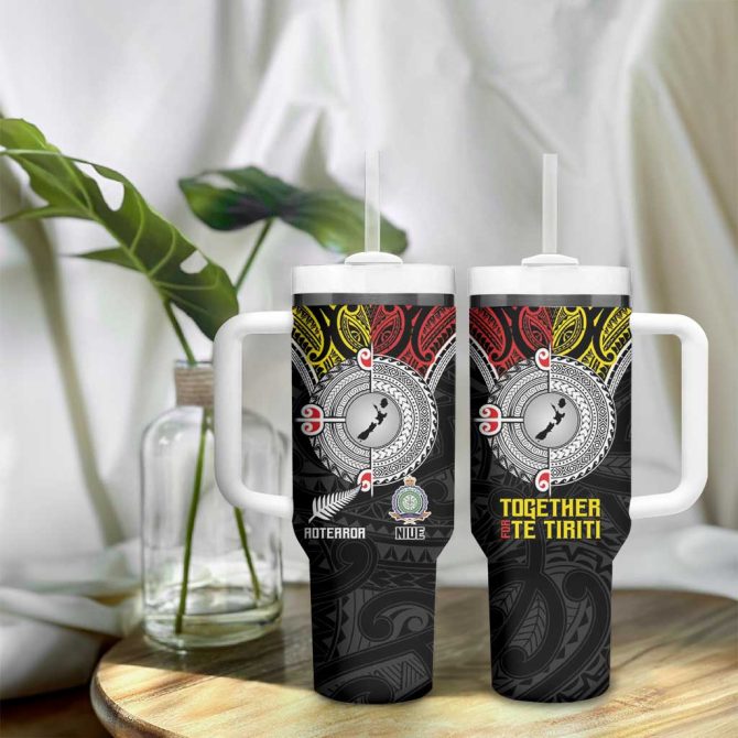 Aotearoa And Niue Mo Te Tiriti New Zealand Honour The Treaty Ake!Ake!Ake! Custom Stanley Quencher 40Oz Stainless Steel Tumbler With Handle - Image 9