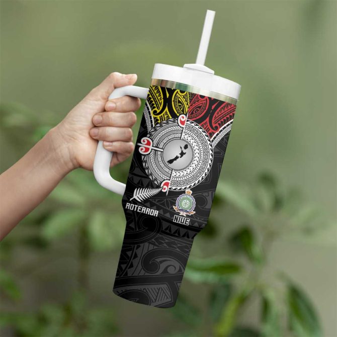 Aotearoa And Niue Mo Te Tiriti New Zealand Honour The Treaty Ake!Ake!Ake! Custom Stanley Quencher 40Oz Stainless Steel Tumbler With Handle - Image 3