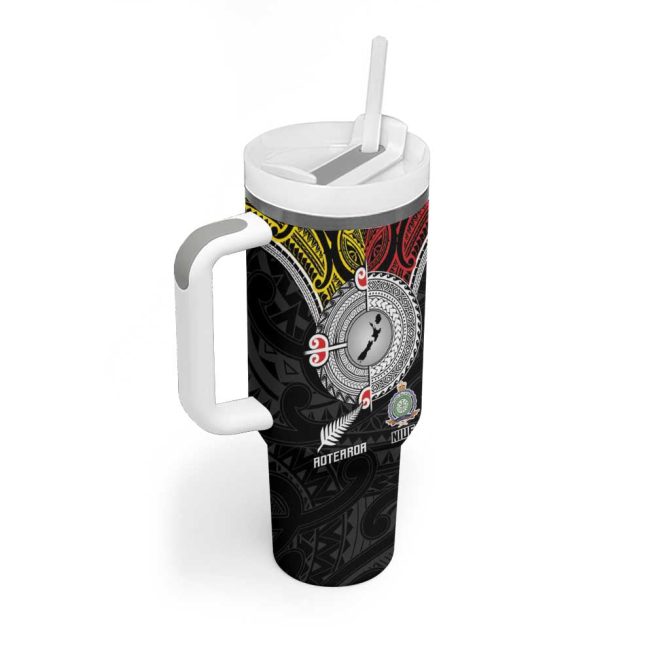 Aotearoa And Niue Mo Te Tiriti New Zealand Honour The Treaty Ake!Ake!Ake! Custom Stanley Quencher 40Oz Stainless Steel Tumbler With Handle - Image 2