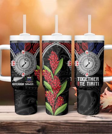 Aotearoa And Samoa Mo Te Tiriti Tangata Moana Stand With Tangata Whenua Custom Stanley Quencher 40Oz Stainless Steel Tumbler With Handle