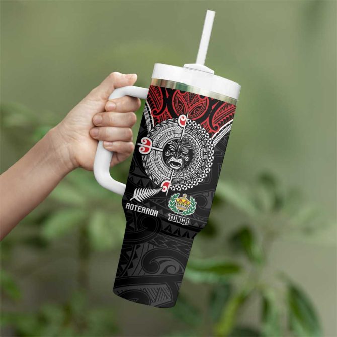 Aotearoa And Tonga Mo Te Tiriti New Zealand Honour The Treaty Ake!Ake!Ake! Custom Stanley Quencher 40Oz Stainless Steel Tumbler With Handle - Image 3