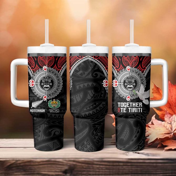 Aotearoa And Tonga Mo Te Tiriti New Zealand Honour The Treaty Ake!Ake!Ake! Custom Stanley Quencher 40Oz Stainless Steel Tumbler With Handle - Image 4