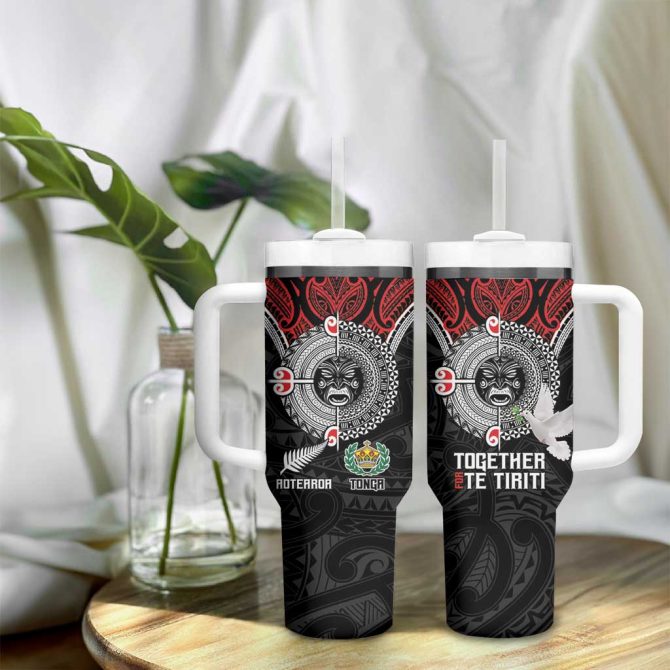 Aotearoa And Tonga Mo Te Tiriti New Zealand Honour The Treaty Ake!Ake!Ake! Custom Stanley Quencher 40Oz Stainless Steel Tumbler With Handle - Image 9