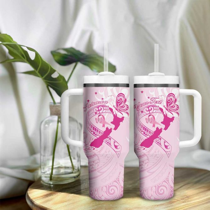 Aotearoa Breast Cancer Maori Custom Stanley Quencher 40Oz Stainless Steel Tumbler With Handle - Image 9