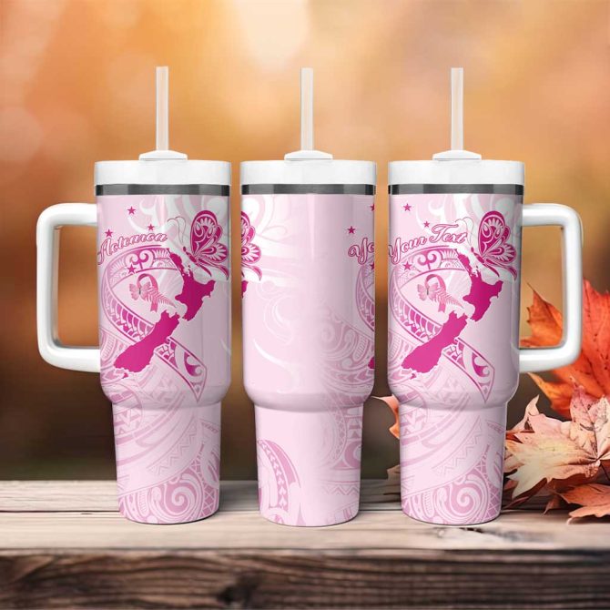 Aotearoa Breast Cancer Maori Custom Stanley Quencher 40Oz Stainless Steel Tumbler With Handle - Image 4