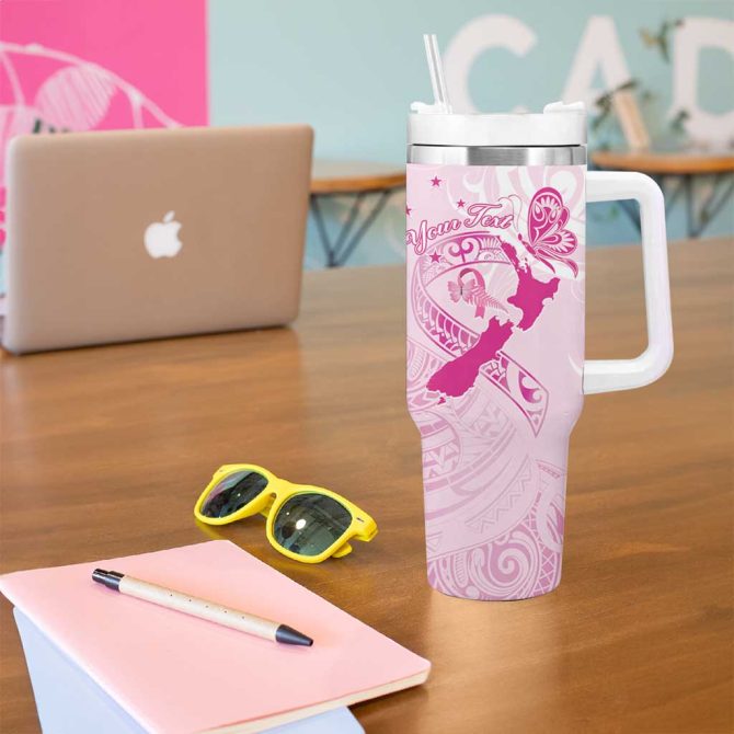 Aotearoa Breast Cancer Maori Custom Stanley Quencher 40Oz Stainless Steel Tumbler With Handle - Image 5