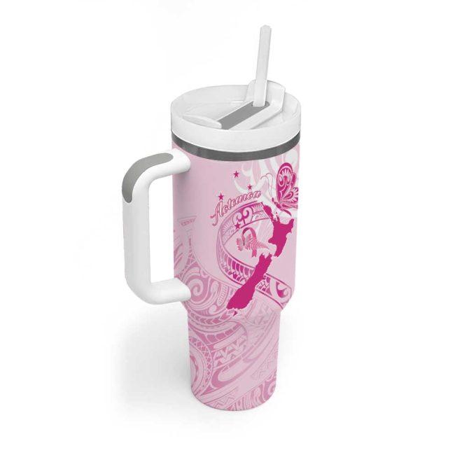 Aotearoa Breast Cancer Maori Custom Stanley Quencher 40Oz Stainless Steel Tumbler With Handle - Image 2