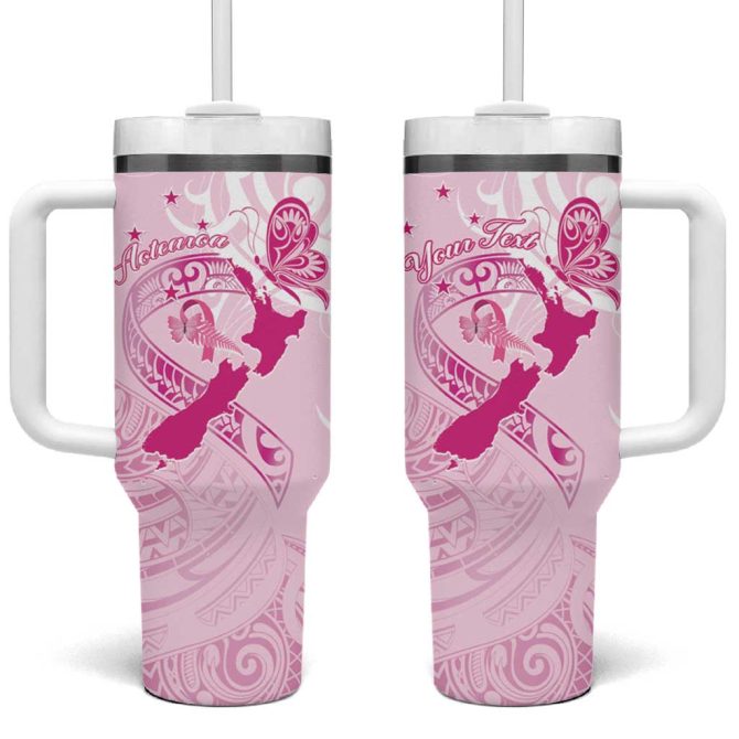 Aotearoa Breast Cancer Maori Custom Stanley Quencher 40Oz Stainless Steel Tumbler With Handle