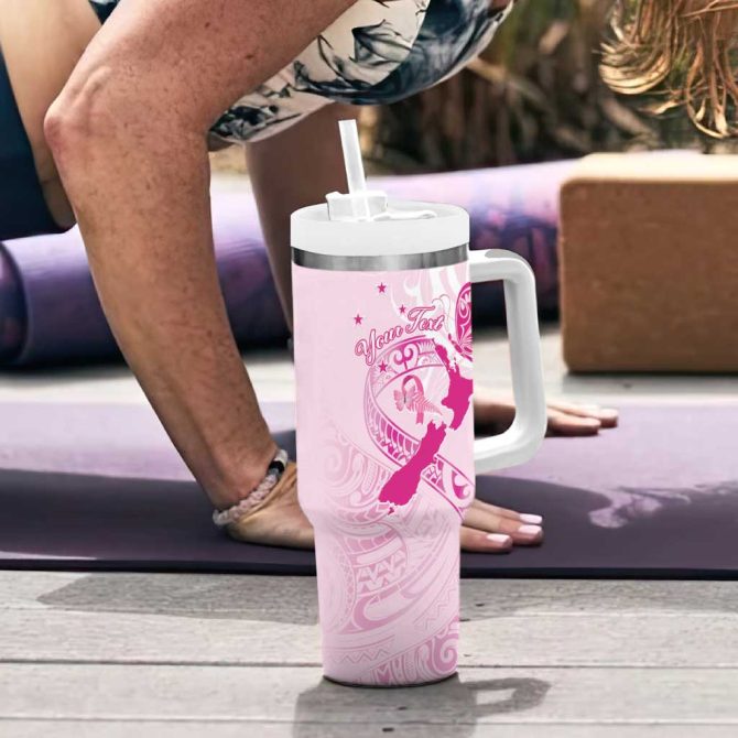 Aotearoa Breast Cancer Maori Custom Stanley Quencher 40Oz Stainless Steel Tumbler With Handle - Image 6