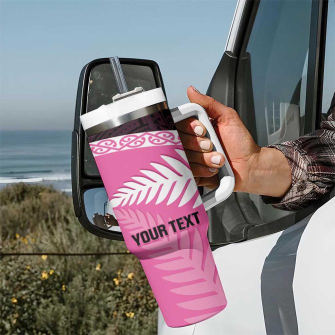 Aotearoa Cricket Go White Silver Fern Custom Stanley Quencher 40Oz Stainless Steel Tumbler With Handle - Image 7