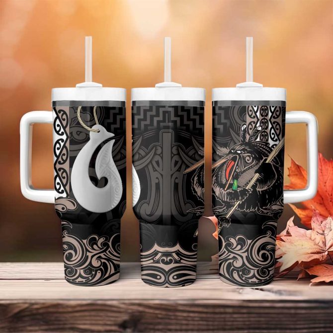 Aotearoa Hei Matau Haka Kiwi Mix Maori Mangopare Custom Stanley Quencher 40Oz Stainless Steel Tumbler With Handle - Image 4
