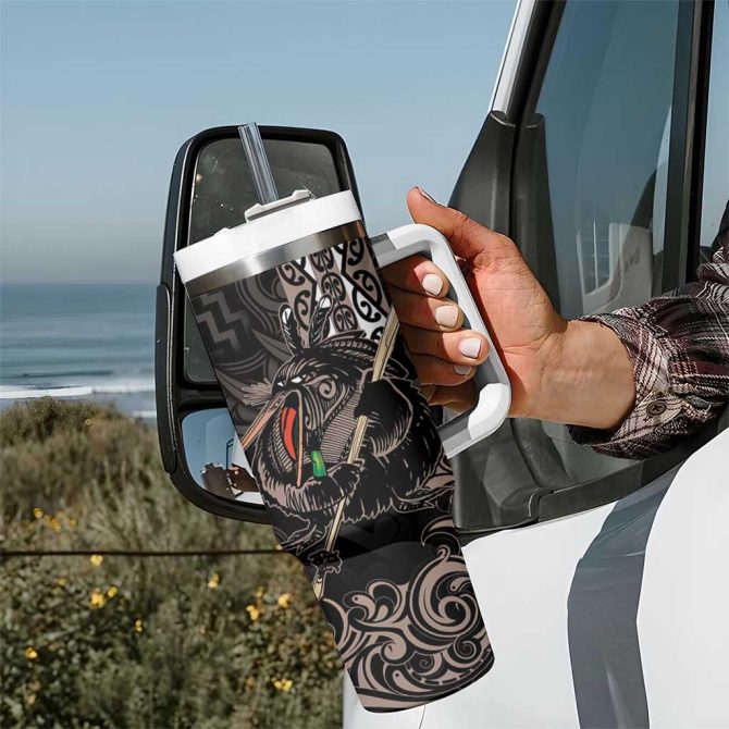 Aotearoa Hei Matau Haka Kiwi Mix Maori Mangopare Custom Stanley Quencher 40Oz Stainless Steel Tumbler With Handle - Image 7