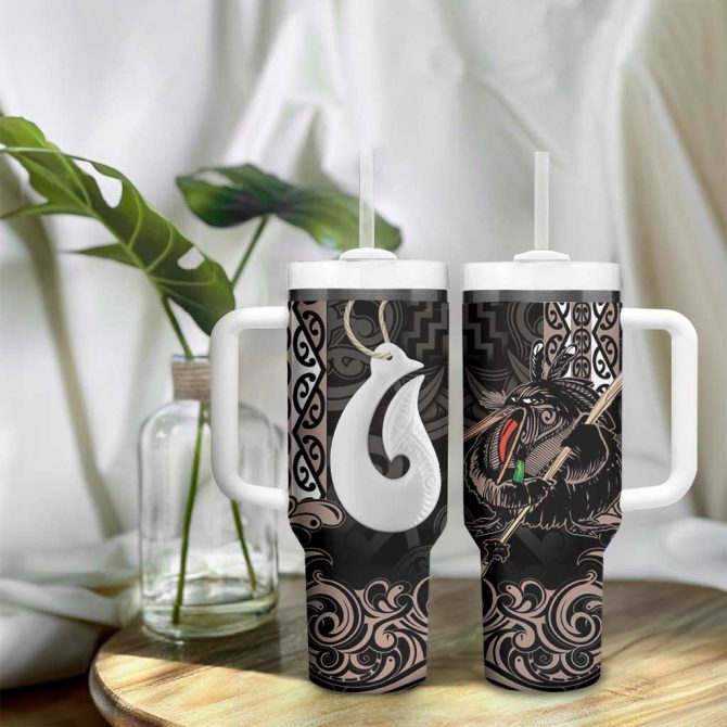 Aotearoa Hei Matau Haka Kiwi Mix Maori Mangopare Custom Stanley Quencher 40Oz Stainless Steel Tumbler With Handle - Image 9