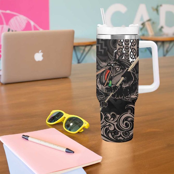Aotearoa Hei Matau Haka Kiwi Mix Maori Mangopare Custom Stanley Quencher 40Oz Stainless Steel Tumbler With Handle - Image 5