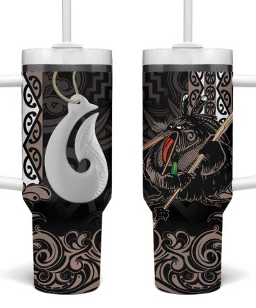 Aotearoa Hei Matau Haka Kiwi Mix Maori Mangopare Custom Stanley Quencher 40Oz Stainless Steel Tumbler With Handle