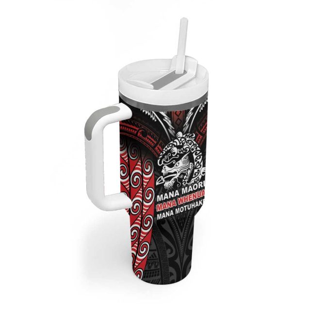 Aotearoa Mana Maori Toitu Te Tiriti Custom Stanley Quencher 40Oz Stainless Steel Tumbler With Handle - Image 2