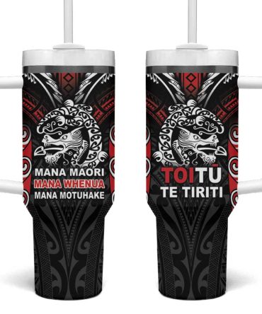 Aotearoa Mana Maori Toitu Te Tiriti Custom Stanley Quencher 40Oz Stainless Steel Tumbler With Handle