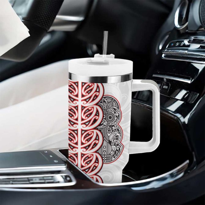 Aotearoa New Zealand Maori Marae Custom Stanley Quencher 40Oz Stainless Steel Tumbler With Handle - Image 8
