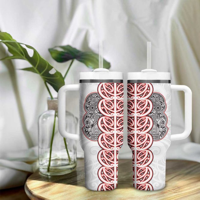 Aotearoa New Zealand Maori Marae Custom Stanley Quencher 40Oz Stainless Steel Tumbler With Handle - Image 9