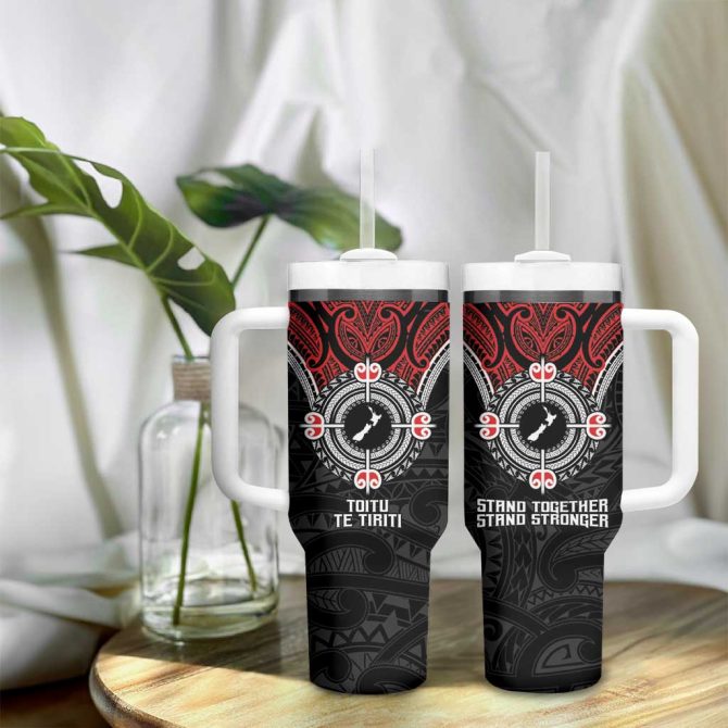 Aotearoa Proud To Be Maori New Zealand Fight Together Custom Stanley Quencher 40Oz Stainless Steel Tumbler With Handle - Image 9
