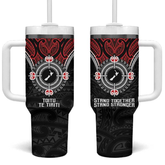 Aotearoa Proud To Be Maori New Zealand Fight Together Custom Stanley Quencher 40Oz Stainless Steel Tumbler With Handle - Image 2