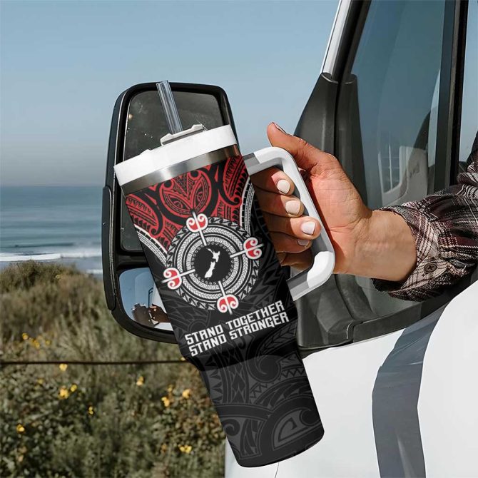 Aotearoa Proud To Be Maori New Zealand Fight Together Custom Stanley Quencher 40Oz Stainless Steel Tumbler With Handle - Image 7