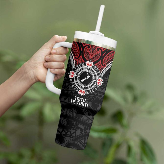 Aotearoa Proud To Be Maori New Zealand Fight Together Custom Stanley Quencher 40Oz Stainless Steel Tumbler With Handle - Image 4