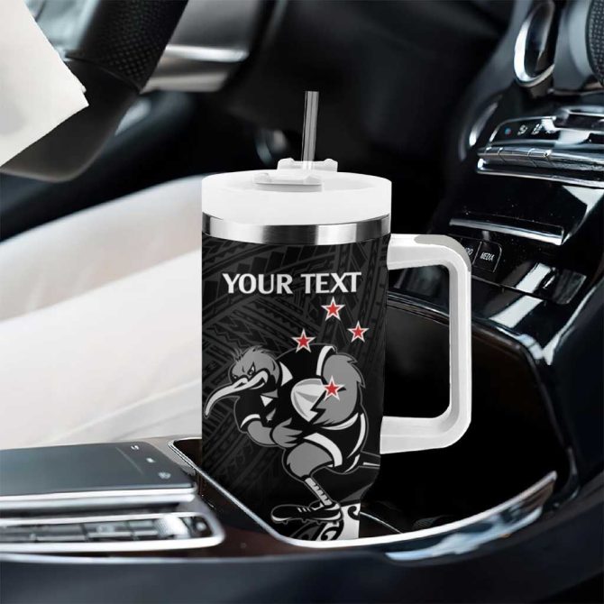 Aotearoa Rugby Maori Kiwi #8211; Mascot Style Custom Stanley Quencher 40Oz Stainless Steel Tumbler With Handle - Image 8