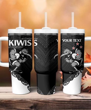 Aotearoa Rugby Maori Kiwi #8211; Mascot Style Custom Stanley Quencher 40Oz Stainless Steel Tumbler With Handle