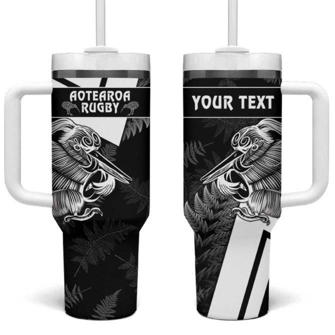 Aotearoa Silver Fern Rugby 2024 Go Kiwi Custom Stanley Quencher 40Oz Stainless Steel Tumbler With Handle - Image 2
