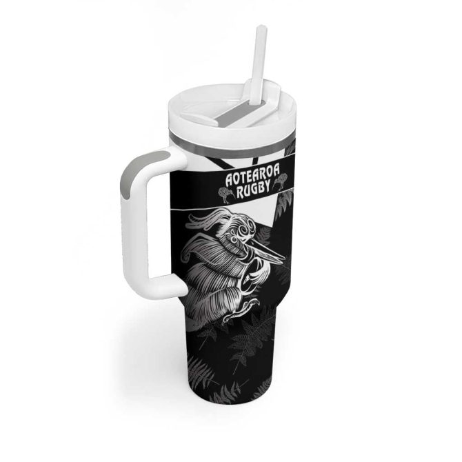 Aotearoa Silver Fern Rugby 2024 Go Kiwi Custom Stanley Quencher 40Oz Stainless Steel Tumbler With Handle - Image 3