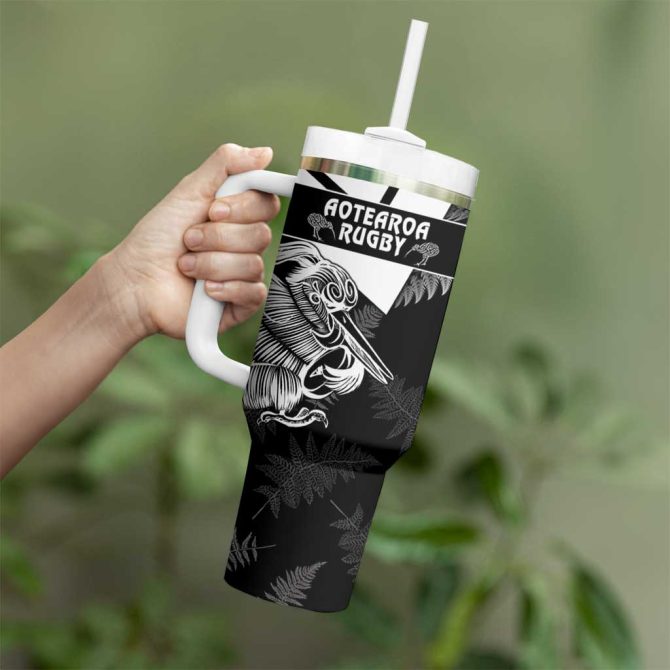 Aotearoa Silver Fern Rugby 2024 Go Kiwi Custom Stanley Quencher 40Oz Stainless Steel Tumbler With Handle - Image 4