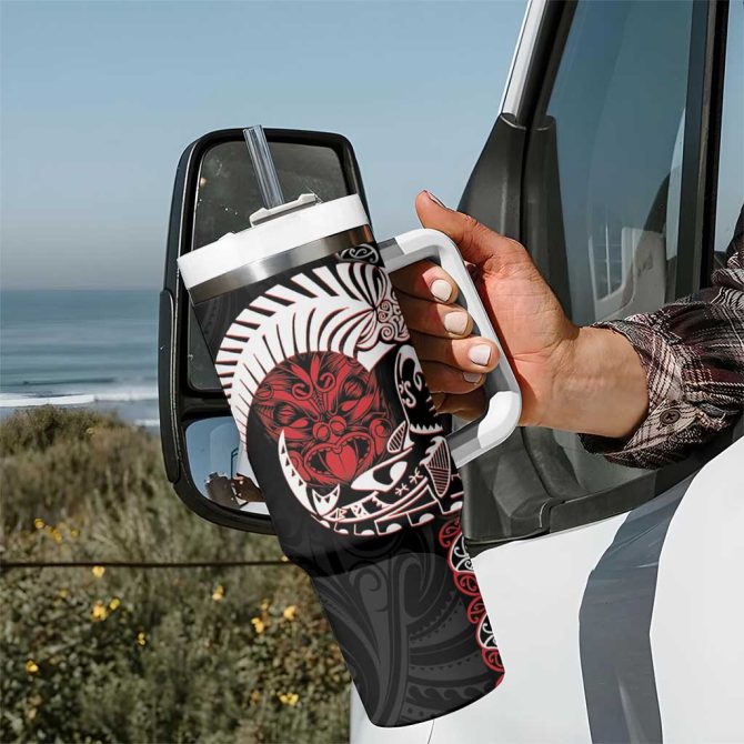 Aotearoa Toitu Te Tiriti Honour The Treaty Maori Haka Custom Stanley Quencher 40Oz Stainless Steel Tumbler With Handle - Image 7