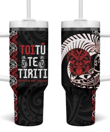 Aotearoa Toitu Te Tiriti Honour The Treaty Maori Haka Custom Stanley Quencher 40Oz Stainless Steel Tumbler With Handle